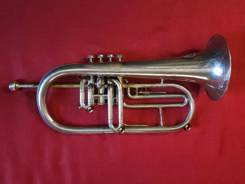 Side view of a flugelhorn