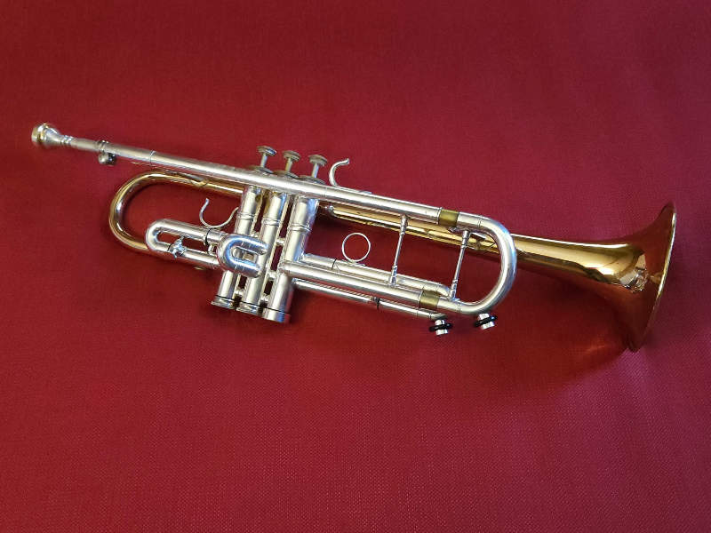 Side view of a trumpet