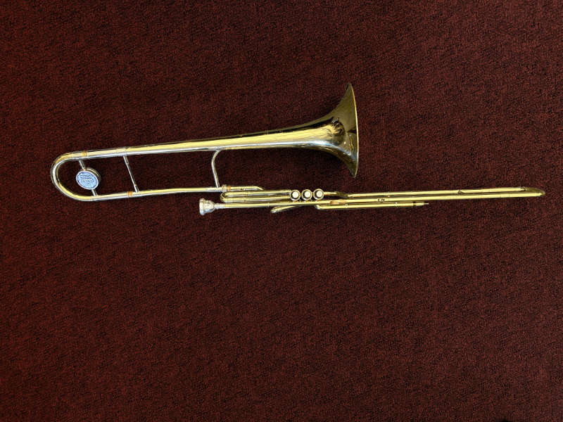 Valve trombone Photo of a valve trombone